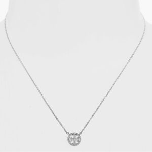 Tory Burch Pavé Logo Pendant & Tory Burch Crystal Logo Circle Stud Earrings